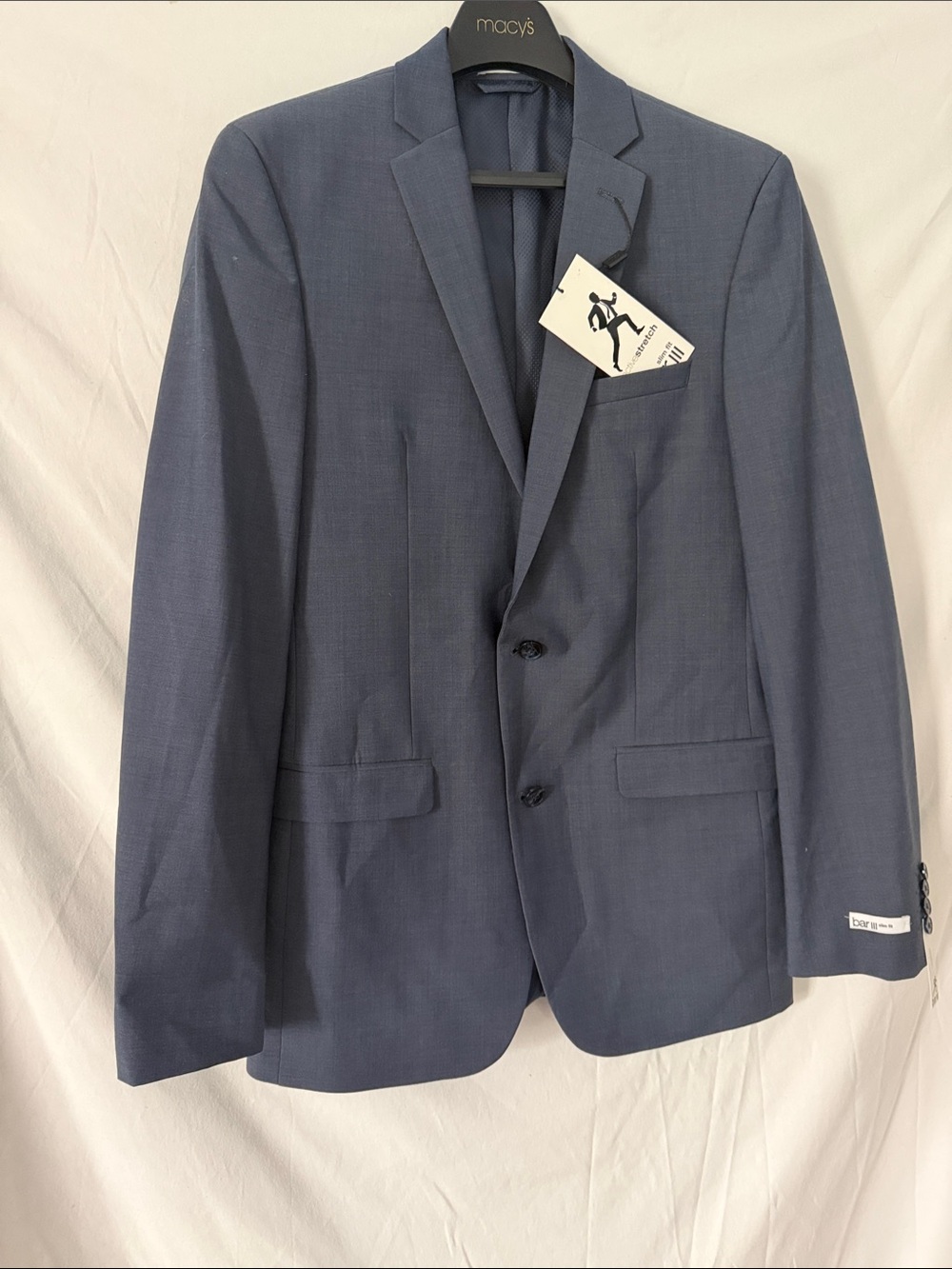 Bar III Deep Navy Two-Button Sport Coat Lots of Pockets